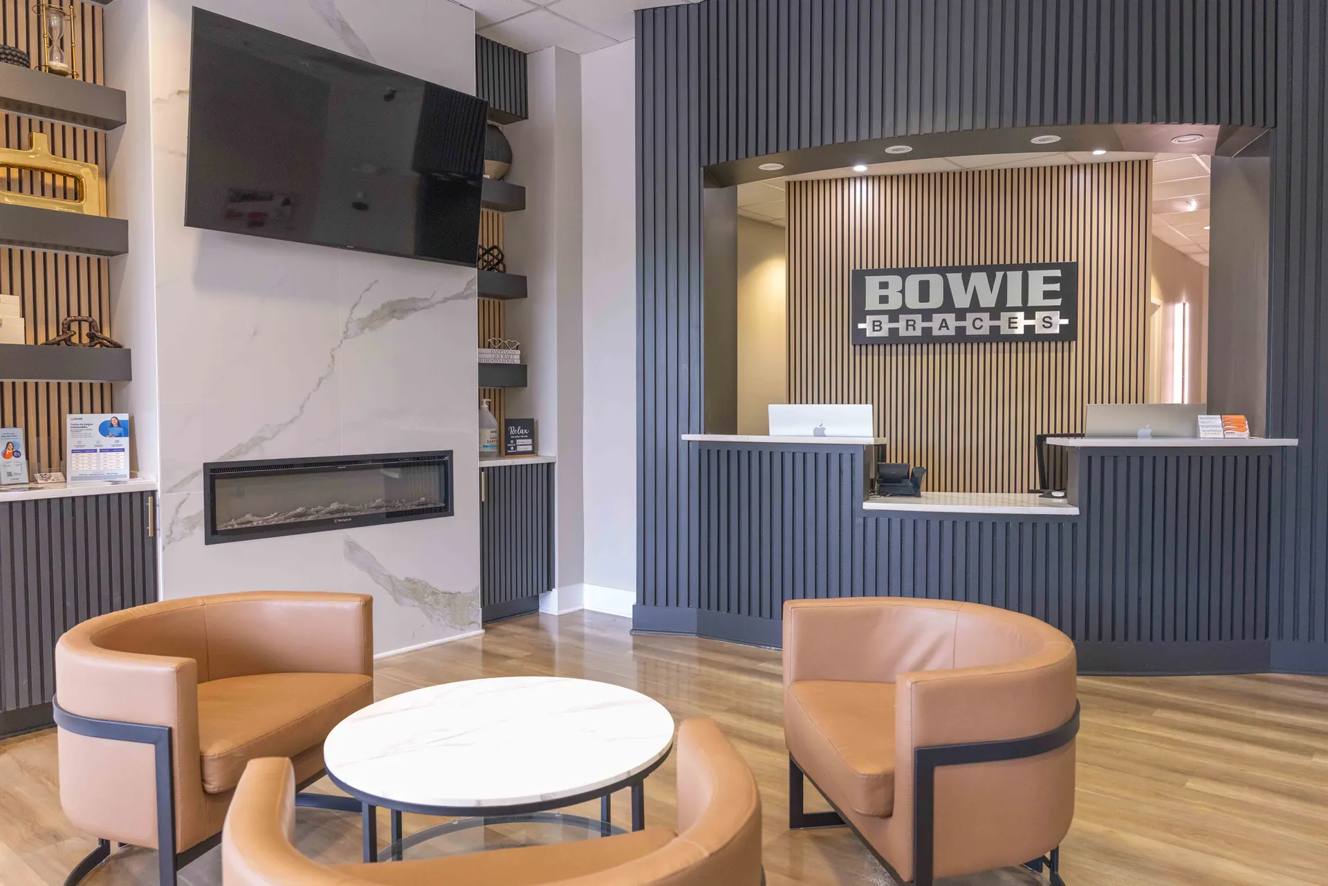 The welcoming reception and lobby at Bowie Braces