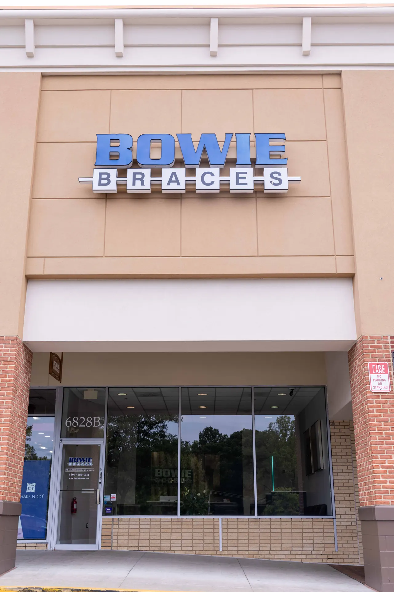 The Bowie Braces storefront at 6828 B Race Track Rd in Bowie, MD
