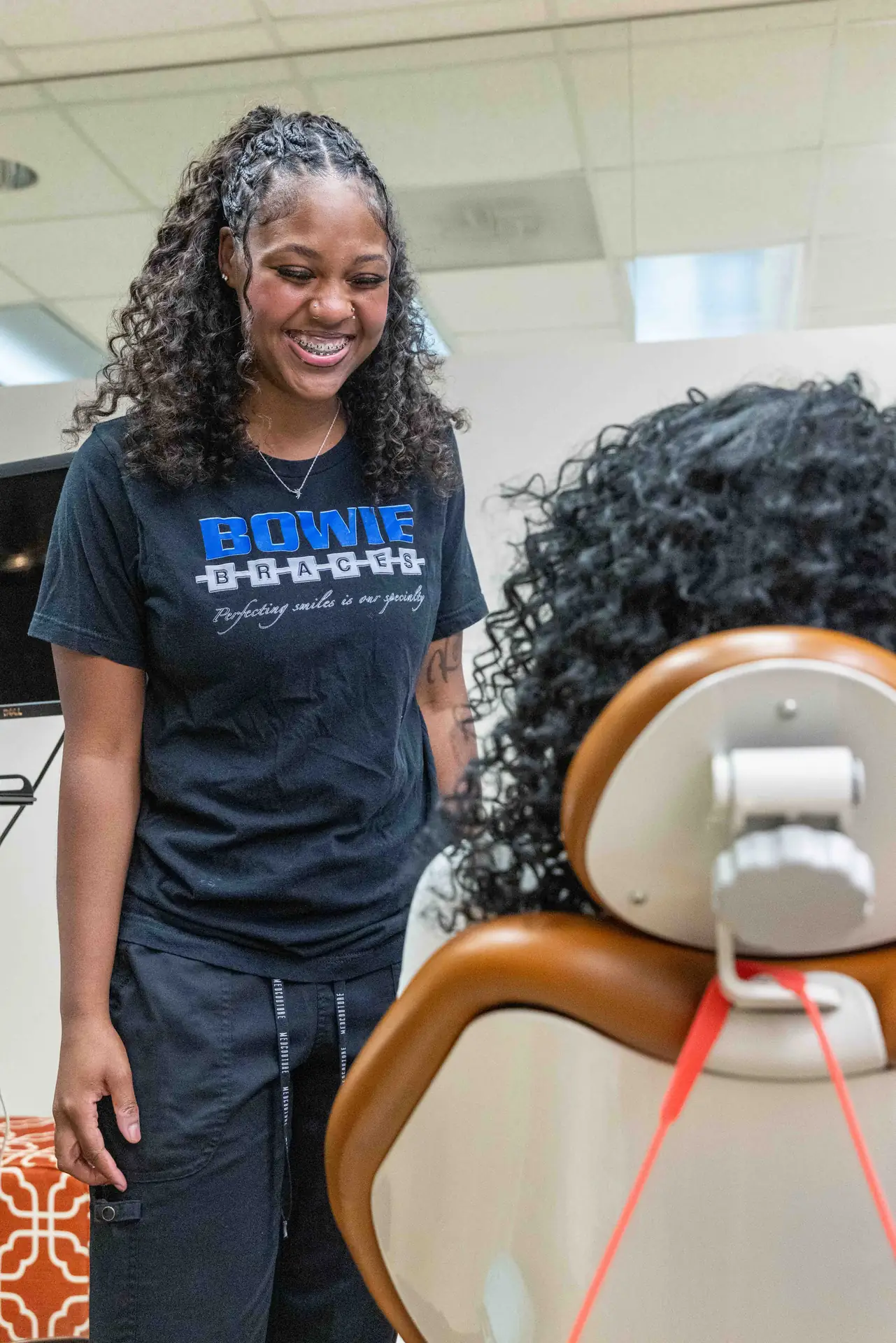 A Bowie Braces team member in the treatment room