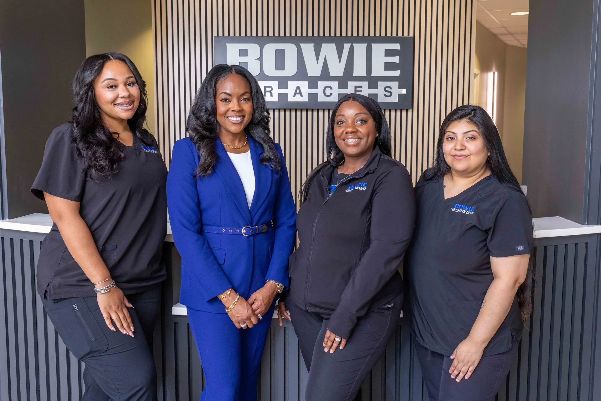 The Bowie Braces team at the front desk in Bowie, MD