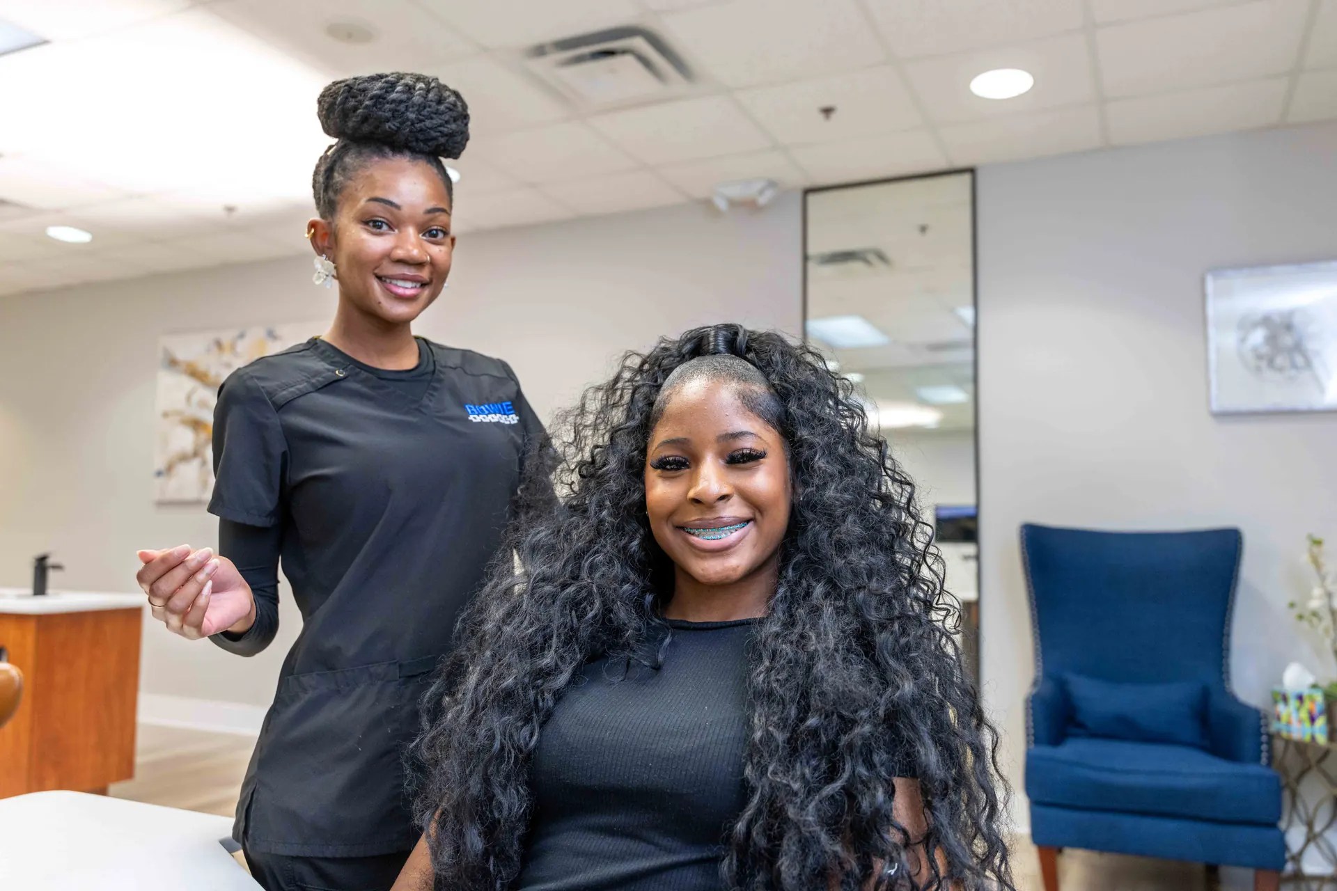 Bowie Braces team members in the waiting area